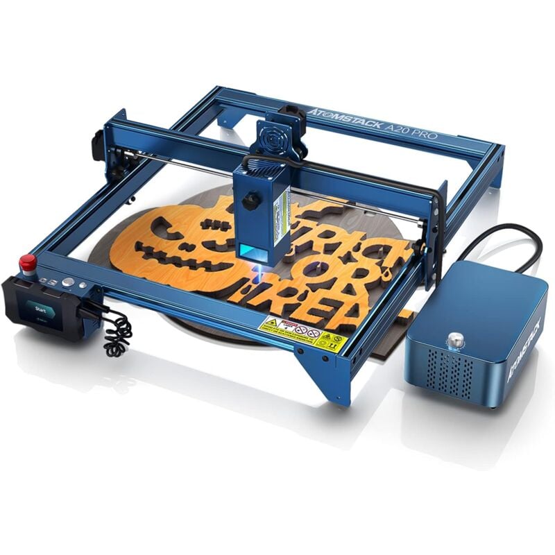 Atomstack - A20 Pro Graveur Laser 130W, 20W Puissance Optique Machine a Gravure Laser, Avec kit Air Assist à Deux Cylindres, app Engraver Laser Bois,