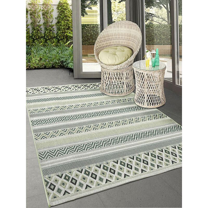 The Carpet - Machka tapis extérieur robuste design moderne vert, 80 x 150 cm