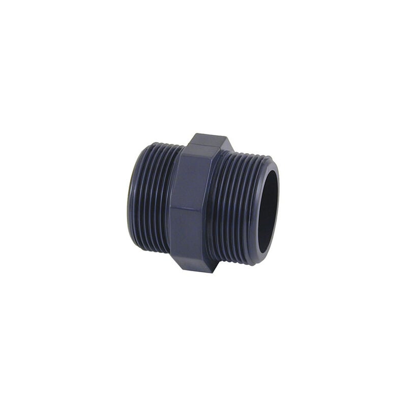 

Plantawa Machón PVC Doble Rosca M-M 1½' PN10 Racores de Evacuación Conexión Tubería