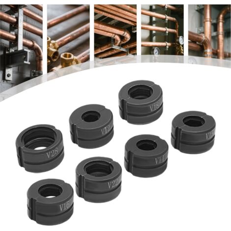 Mâchoire de presse V12 V28, contour en V pour 12 mm, 14 mm, 15 mm, 16 mm, 18 mm, 22 mm, 28 mm, 7 types en V pour pince à main + mâchoire interchangeable, pour tuyaux en cuivre, tuyaux en acier inoxyd
