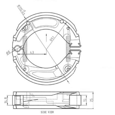 Mâchoires de Frein Ø110mm L 25mm