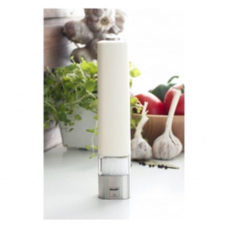 Macina sale e pepe elettrico design trasparente 20cm Bisetti - Bianco