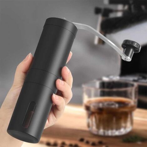 Macinacaffè Manuale Professionale in Acciaio Inox con Dimensione della Macinatura Regolabile Nero