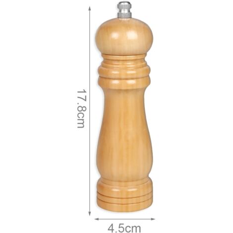 Macinapepe In Legno Macina Pepe e Sale Colore Beige 17,8cm