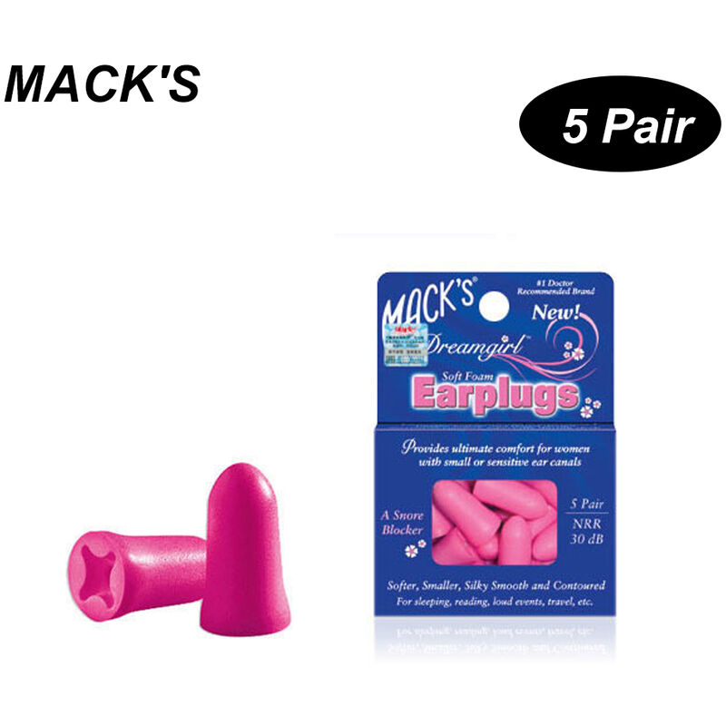 

MACK'S 5 pares de tapones para los oidos de espuma antirruido, lavables, profesionales, insonorizados, para dormir, trabajar, viajar, proteccion