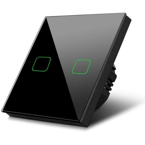 Maclean Energy Interruttore touch Adattatore LED Elegante e Moderno (Nero, Doppio Quadrato)