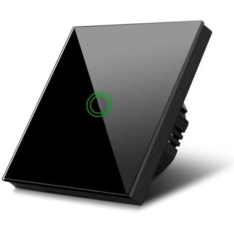Maclean Energy Interruttore touch Adattatore LED Elegante e Moderno (Nero, Singolo Rotondo)