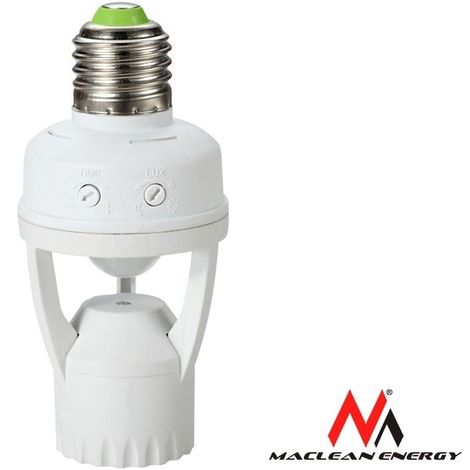 MACLEAN ENERGY MCE24 SUPPORT DE L'AMPOULE AVEC DÉTECTEUR DE MOUVEMENT DÉTECTION DE SÉCURITÉ E27 60W CAPTEUR DE MOUVEMENTS