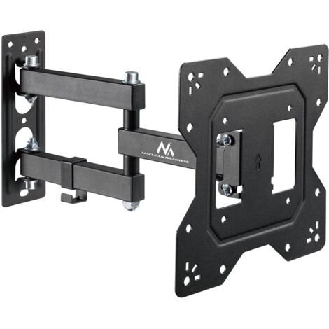 Maclean MC-700N Support mural pour moniteur TV universel max VESA 200x20 23"-43" 30kg noir extensible inclinable pour petits téléviseurs