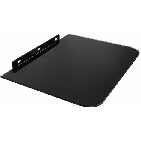 Maclean MC-738 Mensola singola per DVD fino a 10kg Vetro Temperato Colore Nero