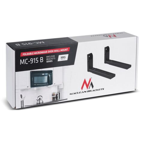 Maclean MC-915 B Universal Mikrowellenhalterung Schwarz, Steel, Black