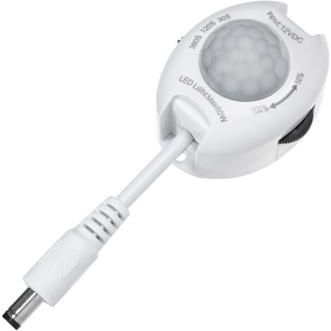 Maclean MCE242 - Rilevatore di movimento a infrarossi, interruttore automatico per strisce a LED di max. 60 W, campo di rilevamento: 120°, fino a 10 m