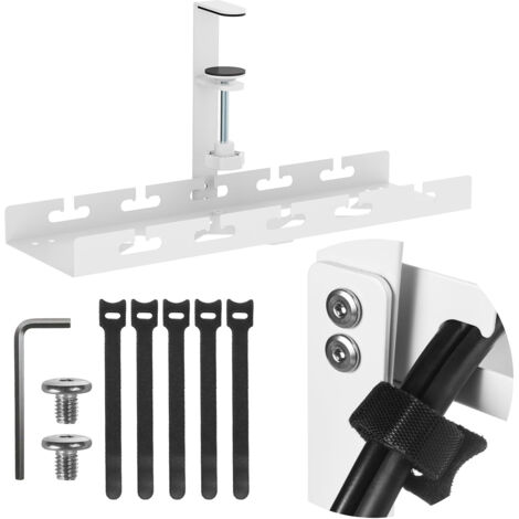 MACLEAN SUPPORT DE CÂBLE SOUS ÉVIER POUR MULTIPRISE  FIXATION DE SERRAGE SANS OUTIL  40 CM ORGANISATEUR POUR BUREAU, BUREAU À