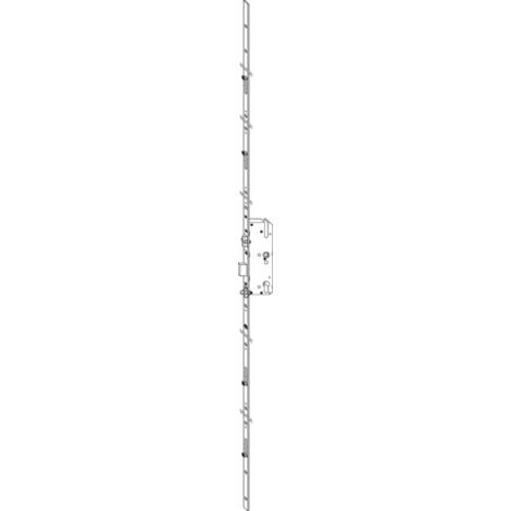 Maco Kurbelfallen-Türschloss Z-Ts E88 DM55 PZ VK8,5 Flachstulp 16x2400 silber m. 4 IS