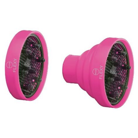 MACOM 210 Flexy Diffusore - Accessorio diffusore pieghevole universale in silicone, diametro 13,6cm, vano integrato per trattamento, compatibile con la maggior parte dei phon, 143g, colori assortiti