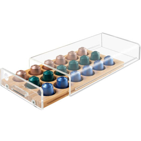 Macom Cassetto Portacapsule Universale Capsule di Caffe' Legno Trasparente