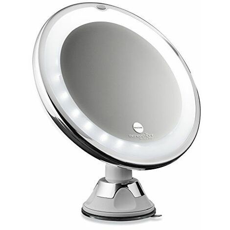 Specchio LED con ingrandimento 10X Specchio per il trucco da 8 pollici con  design a ventosa per il tavolo da toeletta del bagno