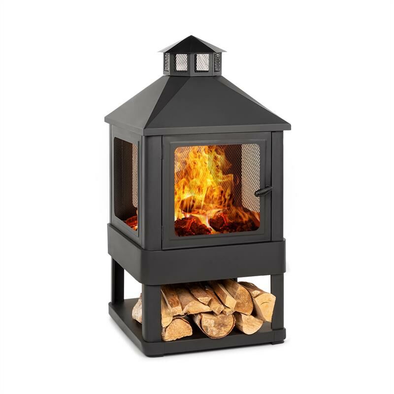 

Macondo chimenea brasero 35x35cm compartimento para madera negro