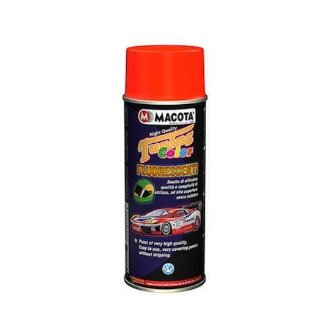MACOTA Tuning Vernice Spray Fluorescente Smalto Acrilico NON COLA Colore - Rosso Arancio Fluo