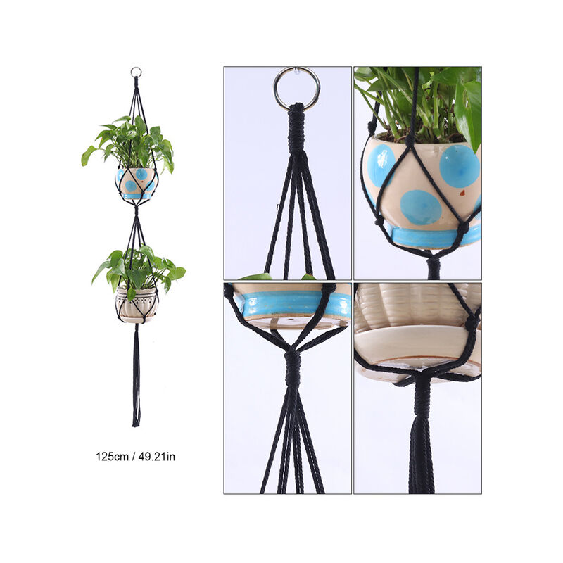 Macrame cestini appendiabiti per piante fatti a