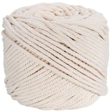 Macramé Coton Corde 4mmx100m Naturel Beige Torsadée DIY Maison Decoration