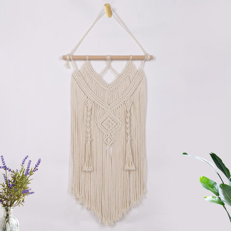 Macramé Tenture Murale, Decoration Maison Macrame Mural, Macramé Decoration Murale Tapisserie Murales, Tapis Mural Tisses Main Interieur Exterieur Decoration Boheme Mariage Salon Chambre LO-Ron