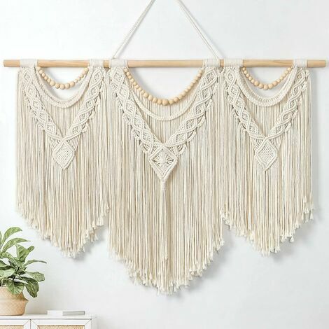 Idota Macrame Murale Decoration Boheme avec Guirlande Lumineuse LED 3M,  Macramé Mural Deco Boheme Feuilles Plumes Artisanat Cadeau pour La Maison,  Décoration De Mariage : : Cuisine et Maison