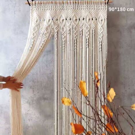 Macramé, Tenture Türvorhang Rideau de Porte, Fenêtre, Rideau en toile de Fond de Mariage Tapisserie Tapisserie 90x180cm