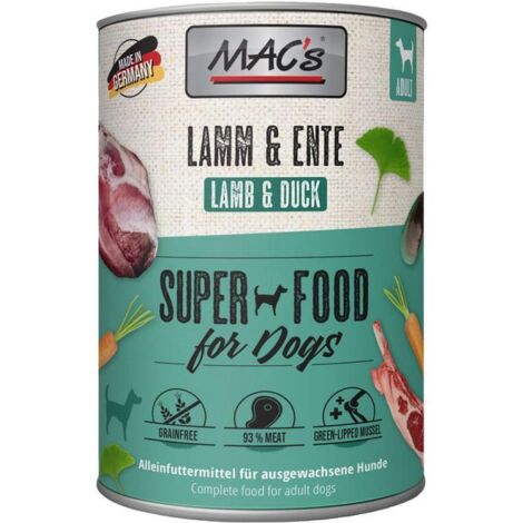 Macs Dog Hundenassfutter Adult getreidefrei 400 g Lamm & Ente Nassfutter Hunde