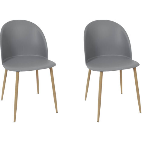 MADDY - Lot de 2 Chaises Scandinaves Grises