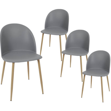 MADDY - Lot de 4 Chaises Scandinaves Grises