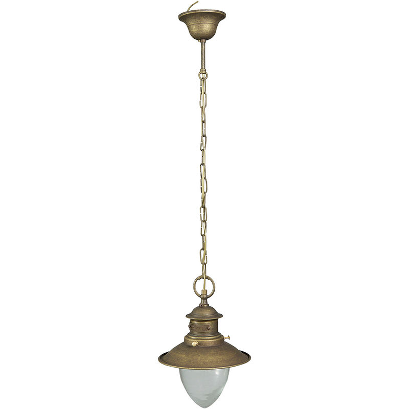 Biscottini - Made in Italy casting aged brass Old Navy-style chandelier diam. 25xH88 cm