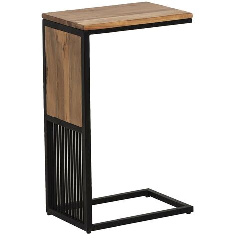 Made In Meubles – Bout de canapé en bois d'acacia et métal – Dimensions 64x40x27 cm – Meuble design pour salon – Poids léger 5.2 kg