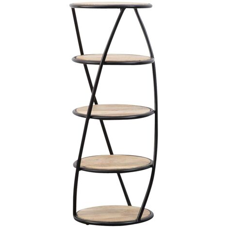 Made In Meubles – Étagère bibliothèque en bois de manguier – 5 étagères – Dimensions 107x41x41 cm – Design industriel moderne avec métal