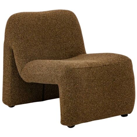 Made In Meubles – Fauteuil contemporain en tissu bouclette marron – Assise large et basse – Dimensions 84x64x70 cm – Entretien facile avec chiffon sec