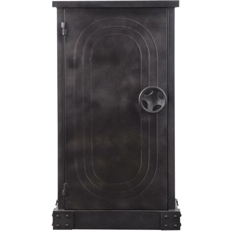 Made In Meubles – Meuble de rangement en métal noir 90x49x36cm – Design coffre-fort – Poids 20kg – Étagère fixe pour optimisation espace