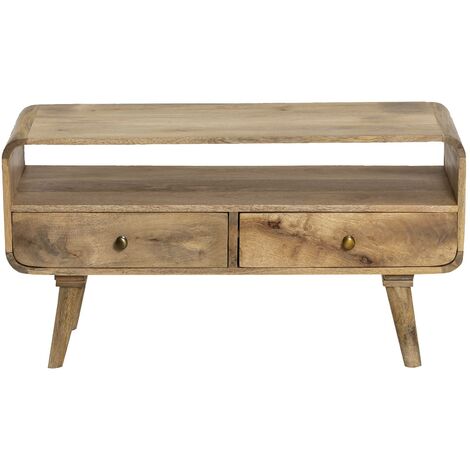 Made In Meubles – Meuble TV en bois de manguier 90x35 cm – Style contemporain – Montage monté – Entretien facile avec chiffon doux