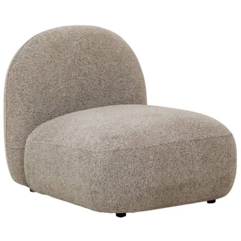 Made In Meubles – Module central canapé en tissu bouclette gris – Design arrondi sans accoudoirs – Assise moelleuse – Dimensions 68 x 68 x 75 cm