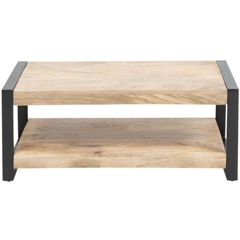 Made In Meubles – Table basse fixe en bois de manguier 100 cm – Dimensions 41x100x50 cm – Design élégant et robuste – Pour espaces conviviaux