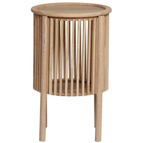 Made In Meubles – Table de chevet ronde en bois de pin – Dimensions H 62 cm x L 39 cm x P 39 cm – Design élégant pour décoration intérieure