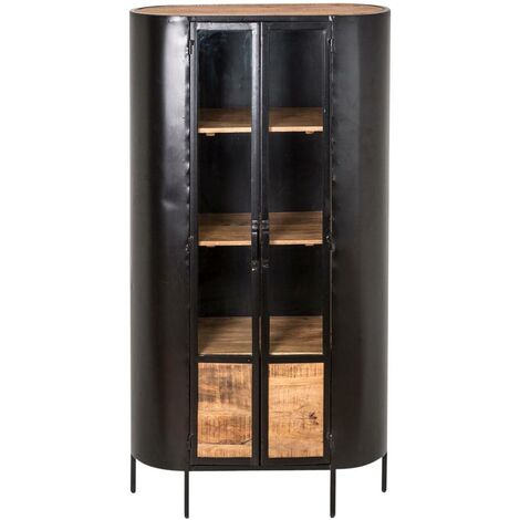 Made In Meubles – Vitrine en métal – Dimensions 168 x 90 x 41 cm – Style moderne pour décoration intérieure – Prête à l'emploi, montée