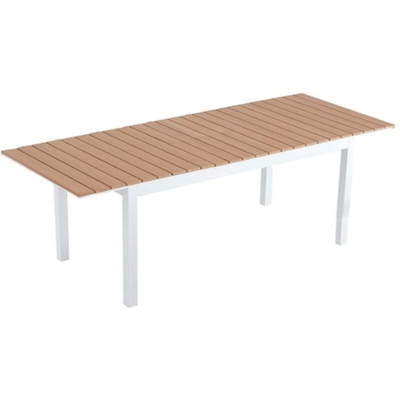 Concept-usine - madeira - Table extensible de jardin 8 places en aluminium et bois