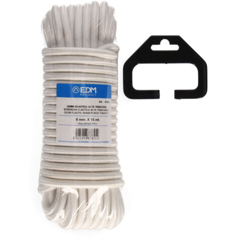 Madeja 15m goma elastica alta tenacidad blanca. calibre 8mm edm