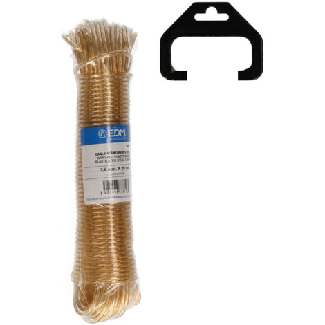 MADEJA CABLE ACERO PLASTIFICADO 25m ORO EDM