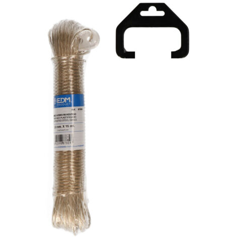 Madeja Cable Acero Plastificado EDM 15m Oro