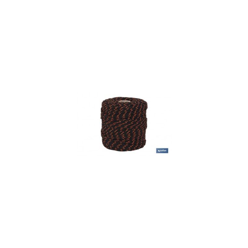 

Cordon trenzado hippie negronaranja 3mm x 100 mts