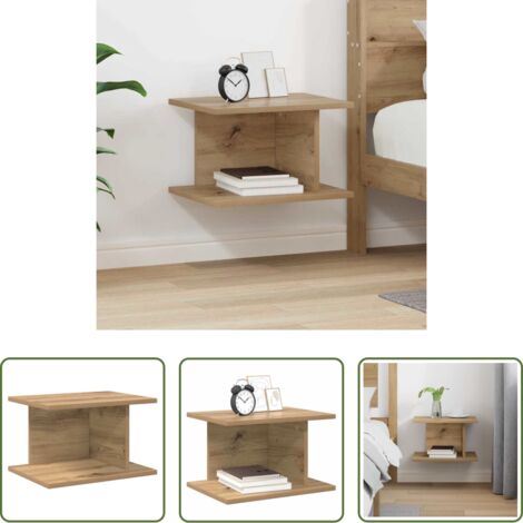 Madera artesanal -  Mesita de Noche Roble artesanal 40 x 30 x 25 cm