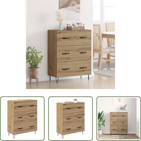 Madera artesanal -  Vitrina con cajón Roble artesanal 69,5 x 34 x 90 cm