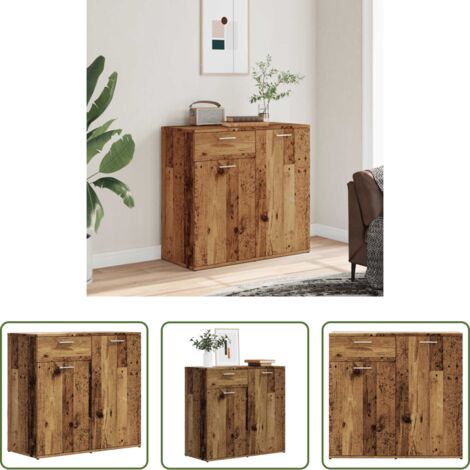 Madera contrachapada -  Aparador de madera contrachapada madera vieja 80x36x75 cm