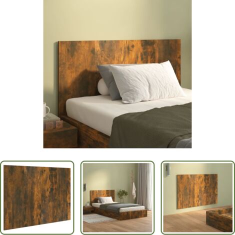 Madera contrachapada -  Cabecero cama madera contrachapada roble ahumado 120x1,5x80 cm